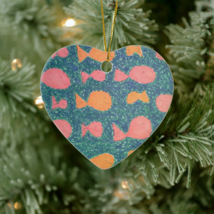 Niedliche tropische Fischdruckerei Keramikornament