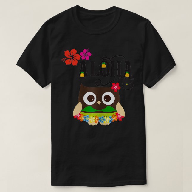 Niedliche TROPISCHE HAWAIIAN OWL LUAU GIFTS FÜR W T-Shirt (Design vorne)