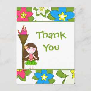 Niedliche tropische Hula-Girls bedanken sich Postkarte