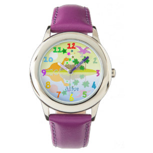 Niedliche tropische Insel-Dinosaurier Armbanduhr