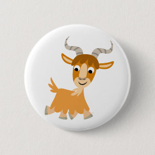 Niedliche Trotting Cartoon Goat Button Abzeichen