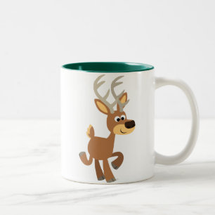 Niedliche Trotting Cartoon Hirsche Tasse
