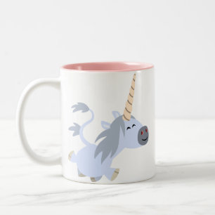 Niedliche Trotting Cartoonunicorn-Tasse Zweifarbige Tasse