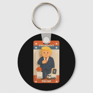 Niedliche Trump-Aktion Abbildung Trend Shirt Schlüsselanhänger