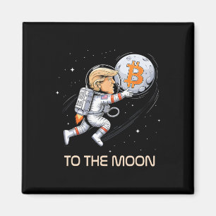 Niedliche Trump-Bitcoin auf den Mond und investier Magnet