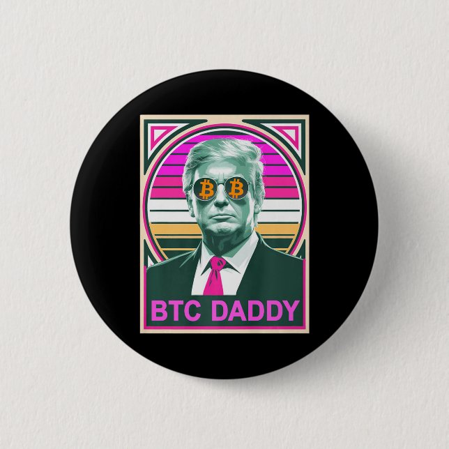 Niedliche Trump Bitcoin Btc Daddy Finance Audit fü Button (Vorderseite)