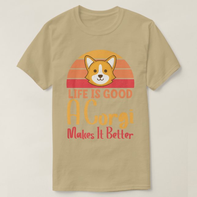 Niedliche Tshirt Corgi Hunde machen Leben besser H (Design vorne)