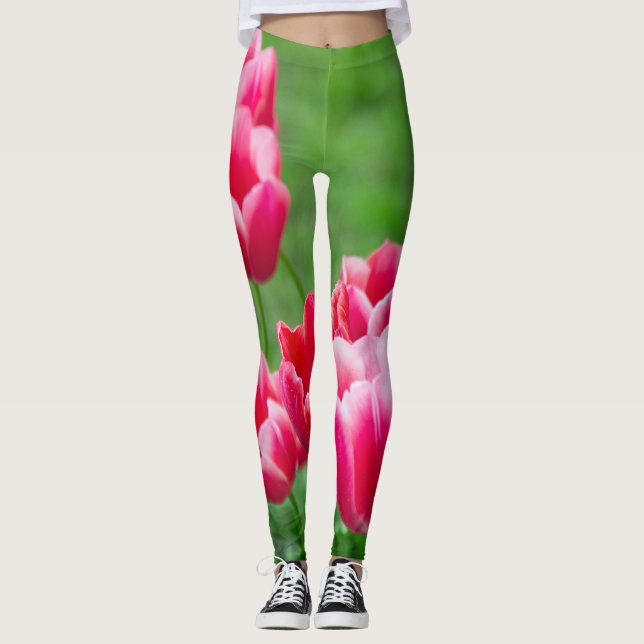 Niedliche Tulips im Garten Leggings (Vorderseite)