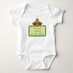 Niedliche Türkei bei Tisch Green Erntedank Geschen Baby Strampler