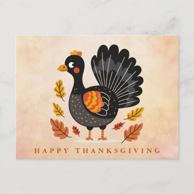 Niedliche Türkei glücklich Thanksgiving Postkarte (Vorderseite)