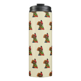 Niedliche Türkei mit ernährtem Erntedank Thermosbecher