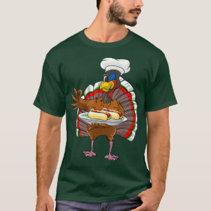 Niedliche Türkei mit Hot Dog Funny Erntedank T-Shirt