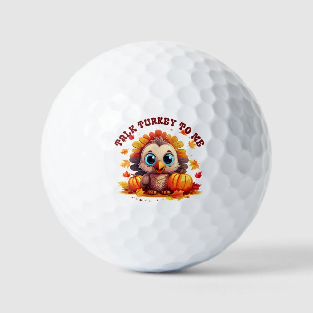 Niedliche Türkei und Herbstblätter Golfball (Vorderseite)