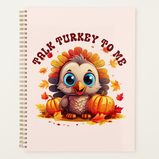 Niedliche Türkei und Herbstblätter Planer (Vorderseite)