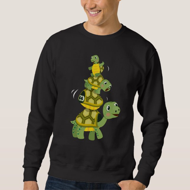 Niedliche Turtle Tortoises Meerestiere Sweatshirt (Vorderseite)