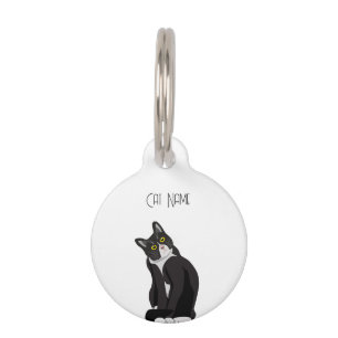 Niedliche Tuxedo Cat Pet ID Tag Haustiermarke