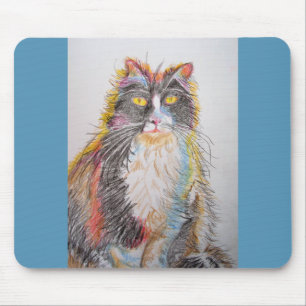 Niedliche Tuxedo Katze Zeichne Computer Mouse Mat Mousepad