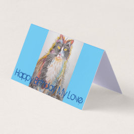 Niedliche Tuxedo Katze Zeichnend Liebe Geburtstags