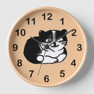 niedliche Tuxedokatze Uhr