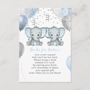 Niedliche Twin Boy Elephant Balloons Bücher für Ba Begleitkarte