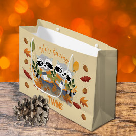 Niedliche Twin Raccoons Baby Showbeutel Große Geschenktüte