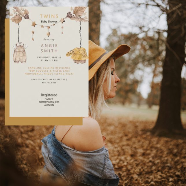 Niedliche Twins Boy & Girl Baby Dusche Einladung (Von Creator hochgeladen)