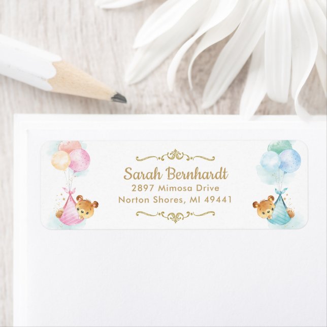 Niedliche Twins Boy Girl Teddy Bears Kinderdusche (Insitu)