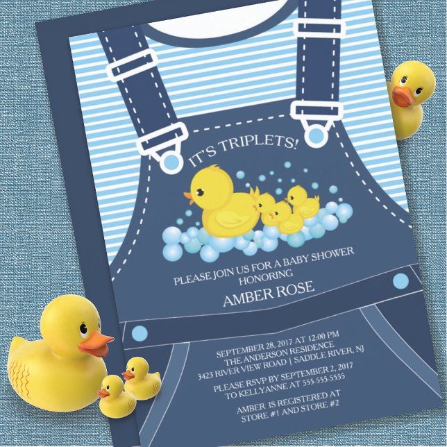 Niedliche TWINS Ducks Kinderdusche Einladung (Von Creator hochgeladen)