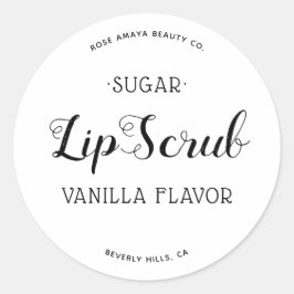 Niedliche Typografie Zuckerlip-Scrub-Produktetiket Runder Aufkleber