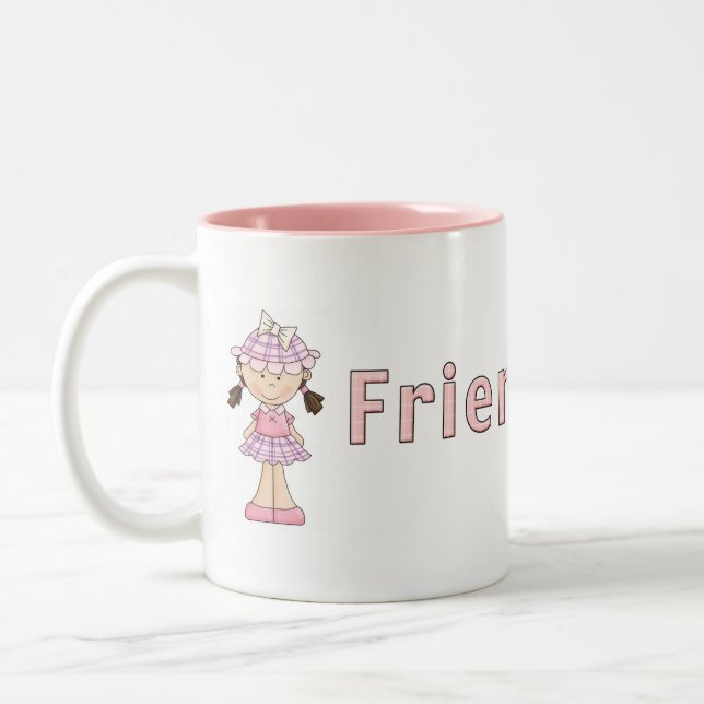 Niedliche u. Girly Freundschafts-Tasse Zweifarbige Tasse (Links)