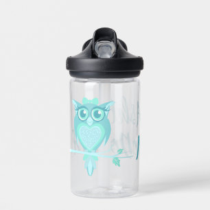 Niedliche Uhu-Aqua-Minze Trinkflasche