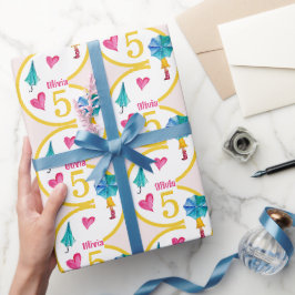 Niedliche Umbrella Girl Geschenkpapier