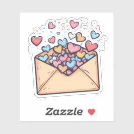 Niedliche Umhüllung voll von Herz Valentinstag Aufkleber