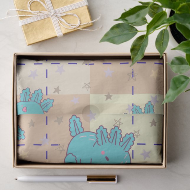 Niedliche und adorable Axolotl Seidenpapier (Geschenk)