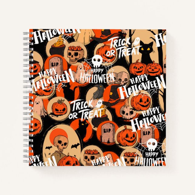 Niedliche und Beängstigende Halloween-Spooky-Ville Notizbuch (Vorderseite)