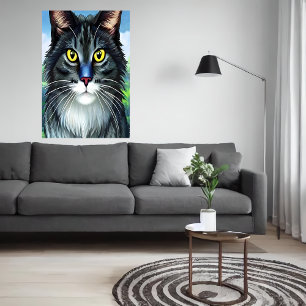 Niedliche und bezaubernde Katze   AI Art Poster