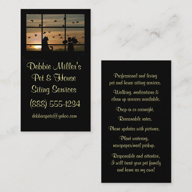 Niedliche und Blume im Zuhause-Haus und im Haustie Visitenkarte (Vorne/Hinten)