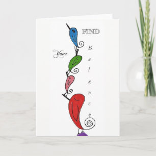 Niedliche und bunte Vogel-Gruß-Karte Dankeskarte