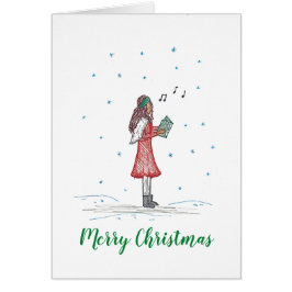 Niedliche und einfache Caroler Weihnachtskarte