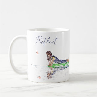 Niedliche und einfache Girl-and-Butterfly-Kaffee-T Kaffeetasse