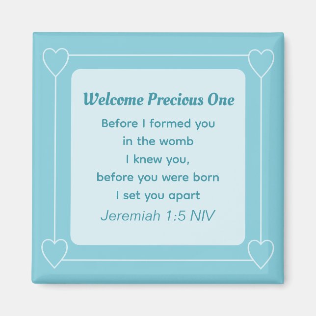 Niedliche und einfache Light Blue Babydusche Magnet (Vorne)
