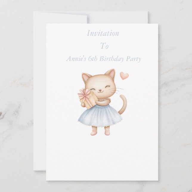 Niedliche und elegante Einladung für individuell a (Vorderseite)