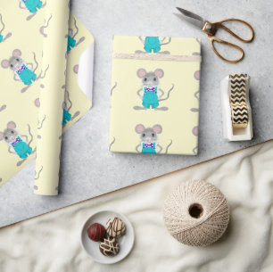 Niedliche und elegante kleine Maus Geschenkpapier