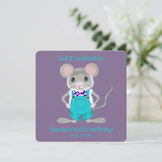 Niedliche und elegante kleine Maus individuelle Ge Einladung