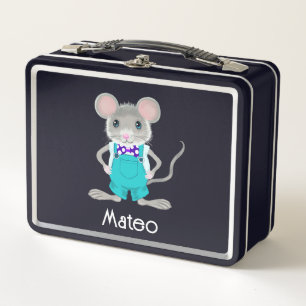 Niedliche und elegante kleine Maus Metall Brotdose