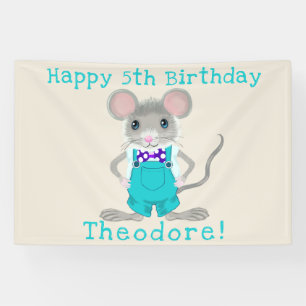 Niedliche und elegante Kleinmaus zum Geburtstag Banner
