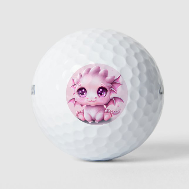 Niedliche und erlesene Fantasie Pink Baby Chibi Golfball (Vorderseite)