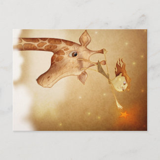 Niedliche und fantasievolle Illustration Postkarte