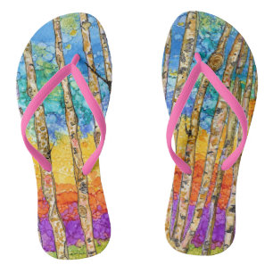 Niedliche und farbenfrohe Aspen Tree Flip Flops