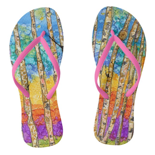 Niedliche und farbenfrohe Aspen Tree Flip Flops (Fußbett)